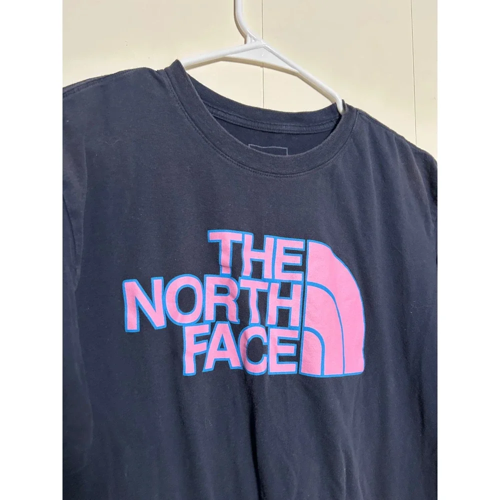 The North Face Men L Black Graphic Logo T-Shirt Short Sleeve Tee Hiking Gorpcore